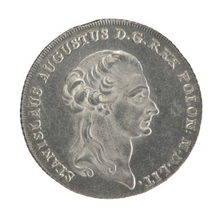 Crown thaler of Stanislaw August Poniatowski (King of Poland; 1732–1798), 1794. Obverse: Head of