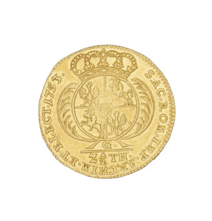 Crown Half-Augustusdor, Augustus III Saxony (King of Poland; 1733–1763), Goedecke, Johan Georg