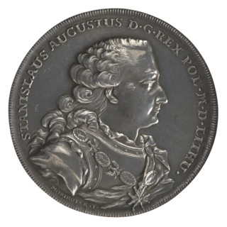 Trial Crown thaler of Stanislaw August Poniatowski (King of Poland; 1764–1795), by Johann Kaspar
