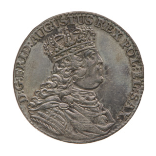 Crown zloty trial - XXX groszy, Augustus III Sas (King of Poland; 1733–1763). Bust of the king in