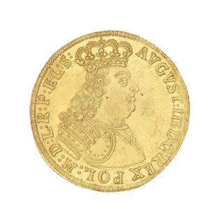 Gdansk ducat, August III Sas (King of Poland; 1733–1763). Obverse: Crowned bust of August III,