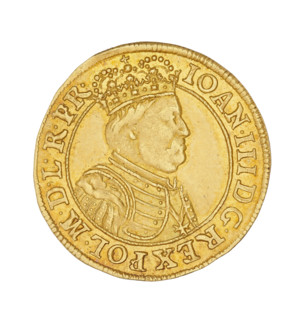 Gdansk ducat, John III Sobieski (King of Poland; 1674–1696). Obverse: crowned bust in right