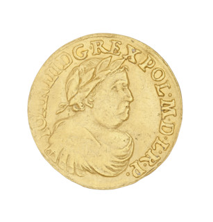 Crown ducat, Jan III Sobieski (King of Poland; reign 1674–1696). Obverse: bust in a laurel wreath,