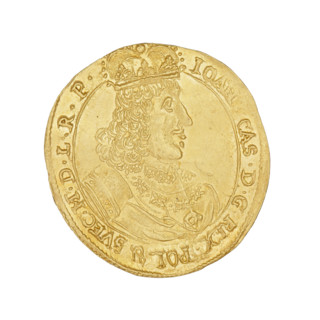 Elblag ducat, John II Casimir Vasa (King of Poland; 1648–1668). Obverse: bust of the king with a