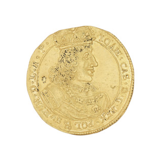 Elblag ducat, John II Casimir Vasa (King of Poland; 1648–1668). Obverse: bust of the king with a