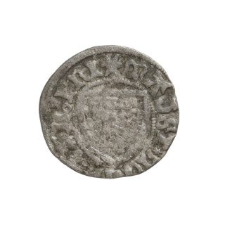 Teutonic szelag, Michal Küchmeister (Grand Master; 1414–1422). Obverse: monastic shield of the