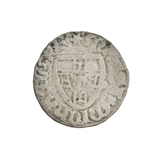 Teutonic szelag, Michal Küchmeister (Grand Master; 1414–1422). Obverse: monastic shield of the