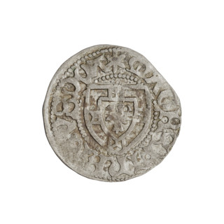 Teutonic szelag, Henryk Reffle von Richtenberg (Grand Master; 1470–1477). Obverse: Teutonic