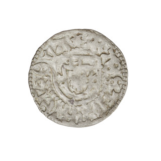 Teutonic szelag, Henryk Reffle von Richtenberg (Grand Master; 1470–1477). Obverse: Teutonic shield