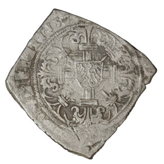 Teutonic quarter-guilder clip, Albrecht Hohenzollern (prince in Prussia; Grand Master; 1490–1568);