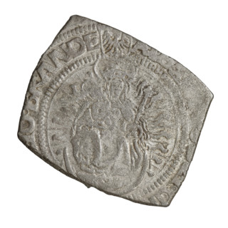 Teutonic quarter-guilder clip, Albrecht Hohenzollern (prince in Prussia; Grand Master; 1490–1568);