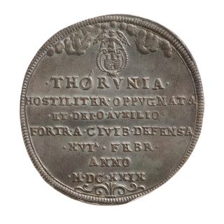 Torun siege medal thaler, Sigismund III Vasa (King of Poland; 1587–1632), medal thaler, Torun