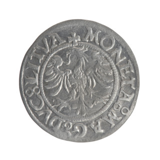 Lithuanian half-grosz, Sigismund II Augustus (King of Poland; 1544–1572), good preservation; coats