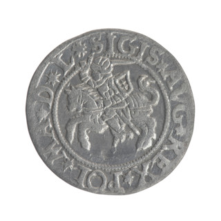 Lithuanian half-grosz, Sigismund II Augustus (King of Poland; 1544–1572), good preservation; coats