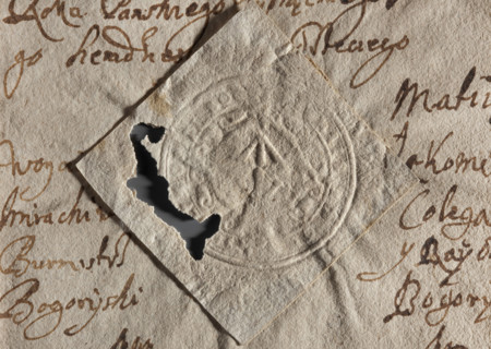 Round seal impression of the town of Bogorya (Bogoria), Sandomierz voivodeship and poviat. In a