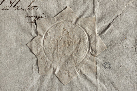 Round seal impression of the town of Chmielnik, Sandomierz Voivodeship, Wislica County; illegible