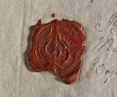 city seal of the town of Gniewoszów. Seals attached to a document issued jointly by the towns of