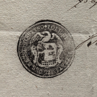 city seal of the town of Kutno; round ink print of the seal of the town of Kutno. In the cartouche
