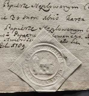 Round seal impression of the town of Kurzelów, Sandomierz Voivodeship, Checiny County. Probable