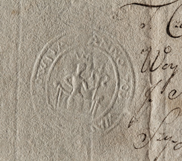 Oval dry impression of the city seal of Solca (Solec, Lesser Poland Voivodeship), impressed on a