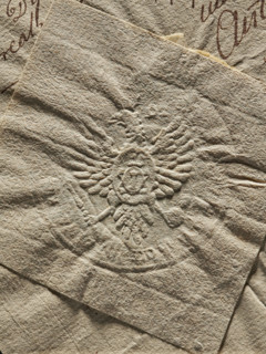 Seal of the Confederation of the Kraków Voivodeship. Round impression of the seal: a crowned eagle