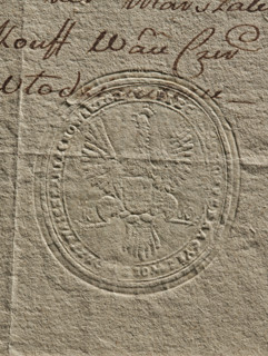 Oval imprint of the seal of the Confederation of the Czerniechów Voivodeship. A crowned eagle with
