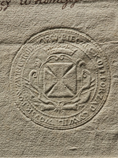 Round seal impression of the Civil-Military Order Commission of Zwinogrodzkie County, 1791. Round