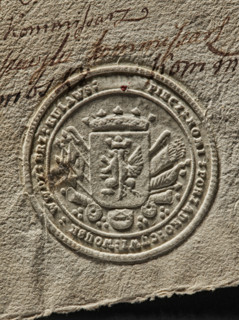 Round seal impression of the Civil-Military Order Commission of the Brzesko-Kujawskie Voivodeship.