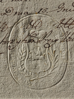 Oval seal impression of the Civil-Military Order Commission of the Brzesko Voivodeship. On the