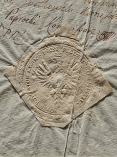 Round imprint of the seal of the Civil-Military Order Commission of the Kraków Voivodeship, Proszów