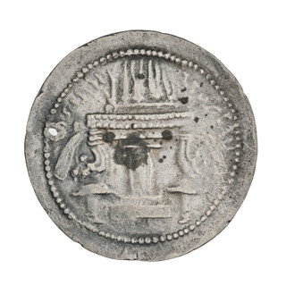 drachma, Ardashir I (ruler of Persia; 224–242), bust, Persia, Sassanid Kingdom, fire altar, Iran.