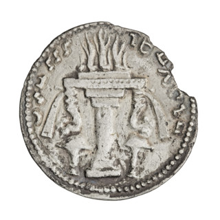 drachma, Ardashir I (ruler of Persia; 224–242), busts, crowns, altar, Persia, Sassanid Kingdom,