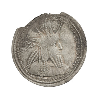 drachma, Bahram I (ruler of Persia; 271–274), busts, crowns, Iran, korymbos, Persia, fire altar,