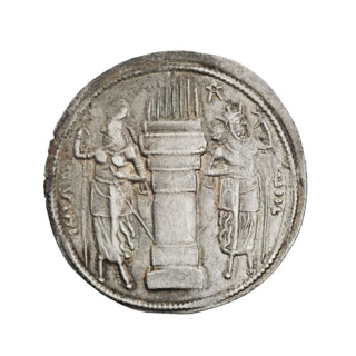drachma, Bahram I (ruler of Persia; 271–274), busts, Iran, Persia, Sassanid Kingdom, korymbos,