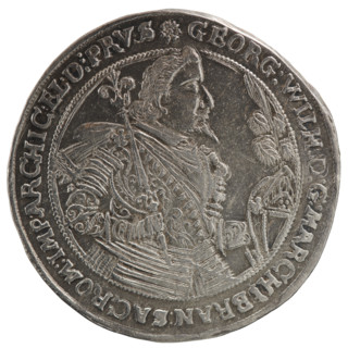 Thaler, obverse: torso facing right in collar and decorative armor girded with a sash, sceptre in