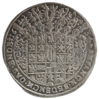 Thaler. Obverse: torso facing right in collar and decorative armor girded with a sash, sceptre in