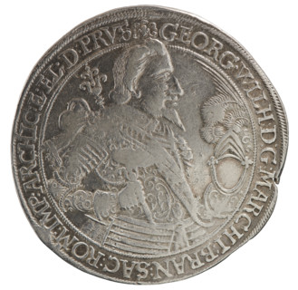 Thaler, obverse: male bust in armour facing right in collar and decorative armour girded with a