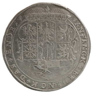 Thaler; obverse: torso facing right in a collar and decorative armour girded with a sash, sceptre