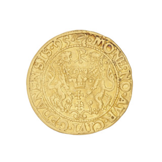 Ducat (1595). Maker: Filip Klüwer (fl. 1588–1601). Obverse: within a beaded border, a bust of King