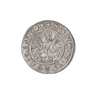 Crown half-grosz, Sigismund I the Old (King of Poland; 1506–1548). Obverse: Polish eagle with a