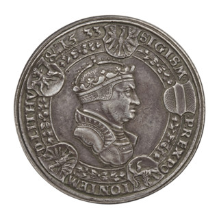 Crown medal thaler (cast), Sigismund I the Old (King of Poland; 1506–1548), medal thalers, crowns,