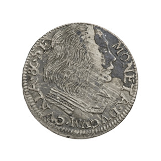 Trojak (with a bust of Wilhelm Kettler). Obverse: in the border a male bust facing right with long