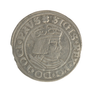 Gdansk grosz, Sigismund I the Old (King of Poland; 1506–1548). Obv.: Crowned male bust in profile