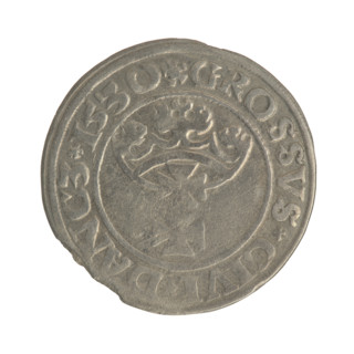 Gdansk grosz, Sigismund I the Old (King of Poland; 1506–1548). Obv.: Crowned male bust in profile