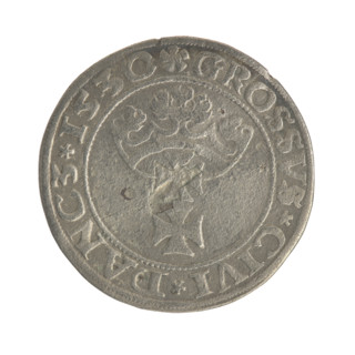 Gdansk grosz, Sigismund I the Old (King of Poland; 1506–1548), Polish coin, Jagiellon dynasty.