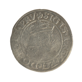 Gdansk grosz, Sigismund I the Old (King of Poland; 1506–1548). Obv.: Crowned male bust in profile
