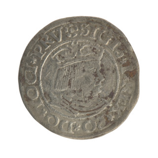Gdansk grosz, Sigismund I the Old (King of Poland; 1506–1548). Polish coin, Jagiellon dynasty.