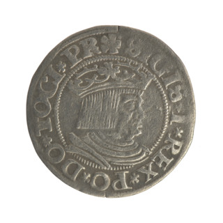 Gdansk grosz, Sigismund I the Old (King of Poland; 1506–1548). Jagiellonian dynasty. Obverse: