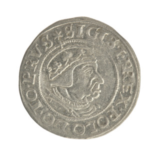 Gdansk grosz, Sigismund I the Old (King of Poland; 1506–1548). Polish coin, Jagiellon dynasty.