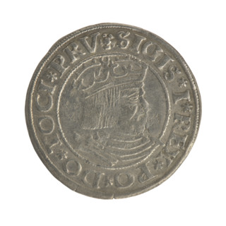 Gdansk grosz, Sigismund I the Old (King of Poland; 1506–1548). Polish coin, Jagiellon dynasty.